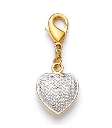 Pendentif clips charm's coeur plaqué or et zirconias ST-VALENTIN Pendentif clips charm's coeur plaqué or et zirconias ST-VALENTIN