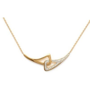 Collier chaîne plaqué or entrelacs de zirconium Collier chaîne plaqué or entrelacs de zirconium