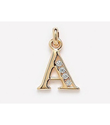 Pendentif plaqué or et zirconium alphabet Pendentif plaqué or et zirconium alphabet