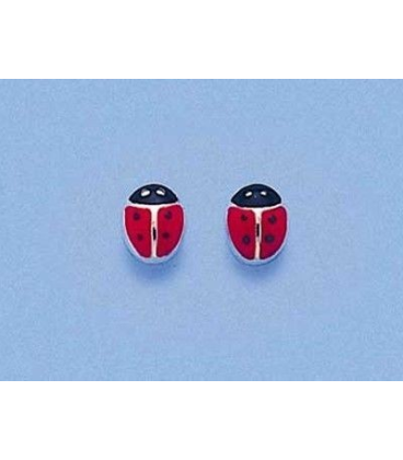 Boucles d'oreilles enfant en argent massif petite occinelle-1