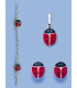 Parure boucles d'oreilles bracelet pendentif coccinelle enfant argent massif-1