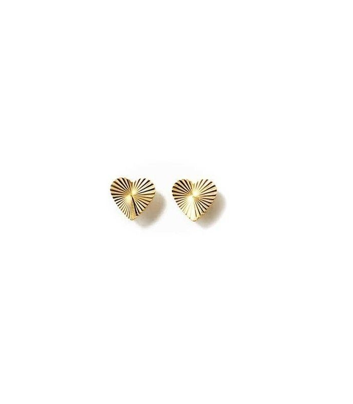 Boucles d'oreilles créoles en forme de coeurs Plaqué OR 750 3 microns