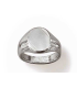 Bague chevalière ronde homme simple argent massif -1