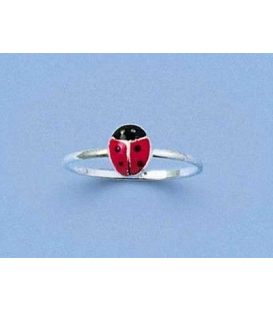 Bague enfant argent massif coccinelle-1