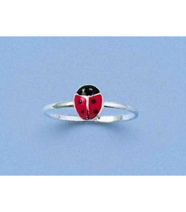 Bague enfant argent massif coccinelle-1