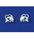 Boucles d'oreilles enfant argent massif et coeur dauphin-1