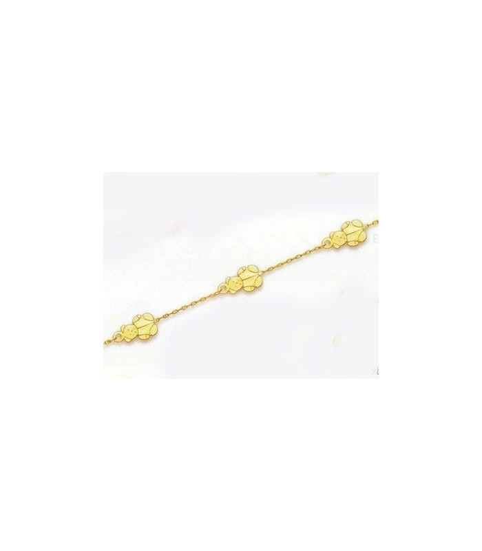 Gourmette Bracelet Bebe Fine Chaine Maille Forcat Petit Ours Gourmette Bracelet Bebe Fine Chaine Maille Forcat Petit Ours