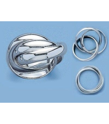 Alliance trois anneaux libres homme femme entrecroisés argent massif 