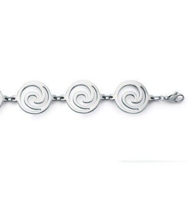 Bracelet femme acier stylisé relief-1