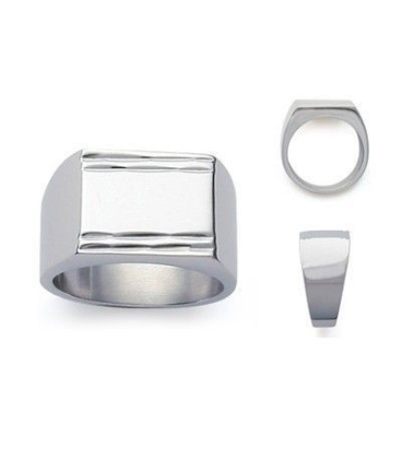 Belle chevalière acier miroir bague pour homme-1