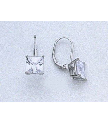 Boucles d'oreilles argent massif et cubic de zirconium blanc-1