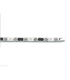 Bracelet homme acier et carbone 