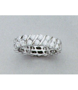 Bague mariage argent massif alliance double rangs d'oxydes de zirconium