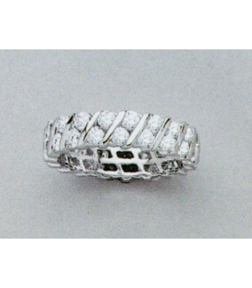 Bague mariage argent massif alliance double rangs d'oxydes de zirconium-1