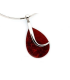Très beau pendentif de corail gorgone rouge irisé argent massif 