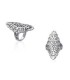 Bague argent massif belle navette ciselée dentelle-2