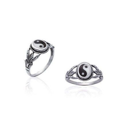 Bague yin et yang argent massif-2