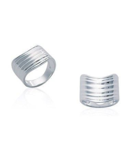 Belle bague argent massif beau froissé vague-2