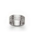Bague acier style alliance striée 