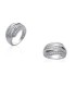 Grosse bague argent massif trois rangs de zirconium-2