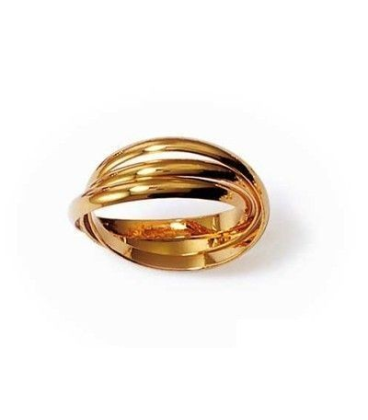 Bague alliance plaqué or trois anneaux entrelacés 