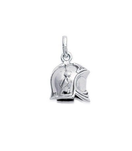 Pendentif argent massif casque de pompier