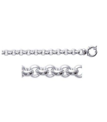 Gros bracelet argent massif maille jaseron-2