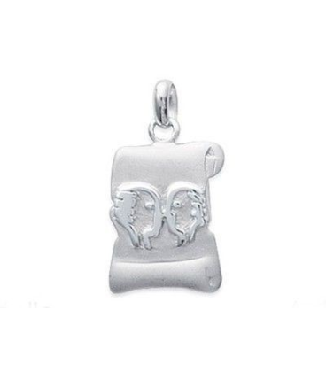 Pendentif enfant parchemin signe du zodiaque argent massif-2