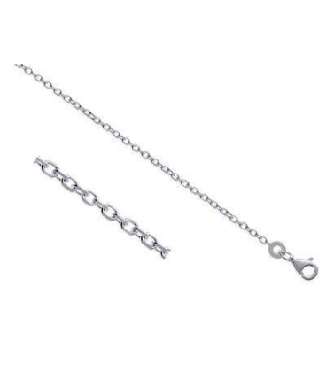 Chaine de cou enfant argent massif maille forçat diamantée-2