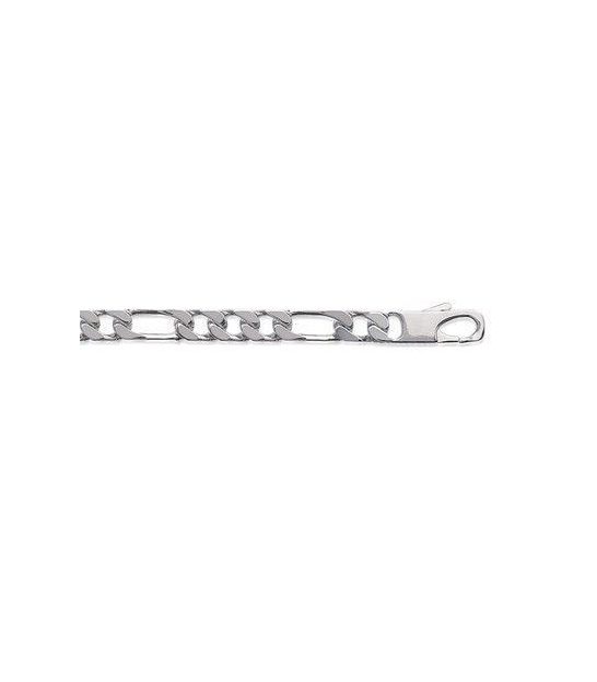 Collier En Argent Massif 925 - Maille Cheval Diamanté 45cm - Garanti Sans Nickel