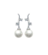 Boucles d'oreilles argent massif perle blanche de Majorque zirconium-2