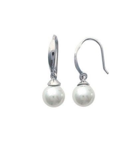 Boucles d'oreilles argent massif dormeuse perle de Majorque