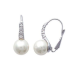 Boucles d'oreilles argent massif perle de Majorque et zirconias-2