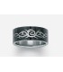 Bague homme acier ruthénium noir motif tribal-1