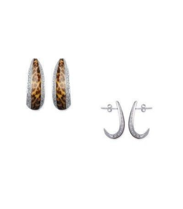 Boucles d'oreilles argent massif émail et zirconium-2