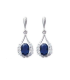 Boucles d'oreilles argent massif pendants oxydes de zirconium bleu et blancs 