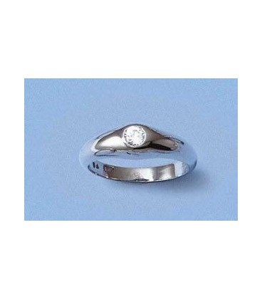 Bague jonc argent massif oxyde de zirconium 