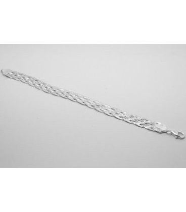 Bracelet tressé en argent massif -2