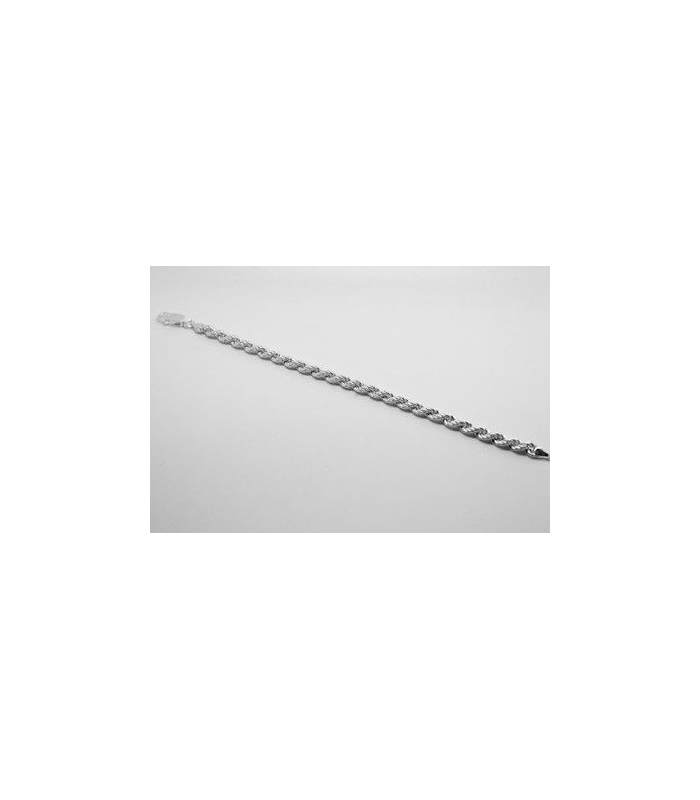 Bracelet Ancien Mailles Corde En Argent 925 - Italie, Style Vintage, Usagé