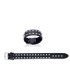 Bracelet homme en cuir noir clous d'acier -1