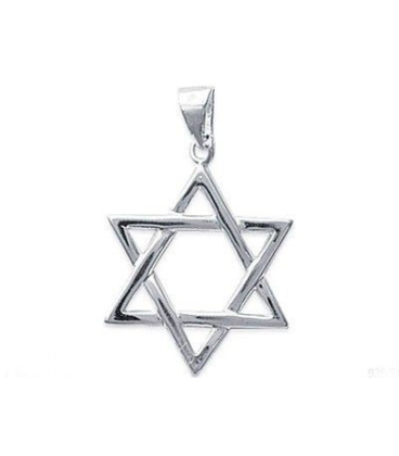Pendentif étoile de David argent massif 