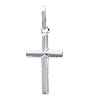Pendentif croix chrétienne catholique en argent massif 