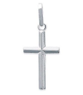 Pendentif croix chrétienne catholique en argent massif