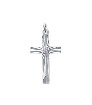Pendentif croix chrétienne catholique argent massif diamantée-1