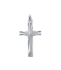 Pendentif croix chrétienne catholique argent massif diamantée