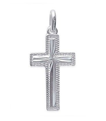 Pendentif belle croix argent massif diamantée-1