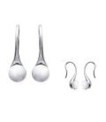 Boucles d'oreilles argent massif goutte perle d'eau douce