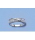 Bague alliance argent massif demi jonc d'oxydes de zirconium -1