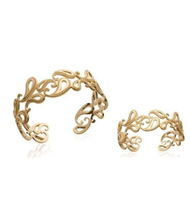 Beau bracelet rigide femme plaqué or 