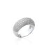 Bague argent massif bombée rehaussé pavage grains de zirconium -2